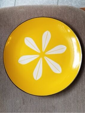 Vintage Catherineholm Lotus Yellow Enamel Plate